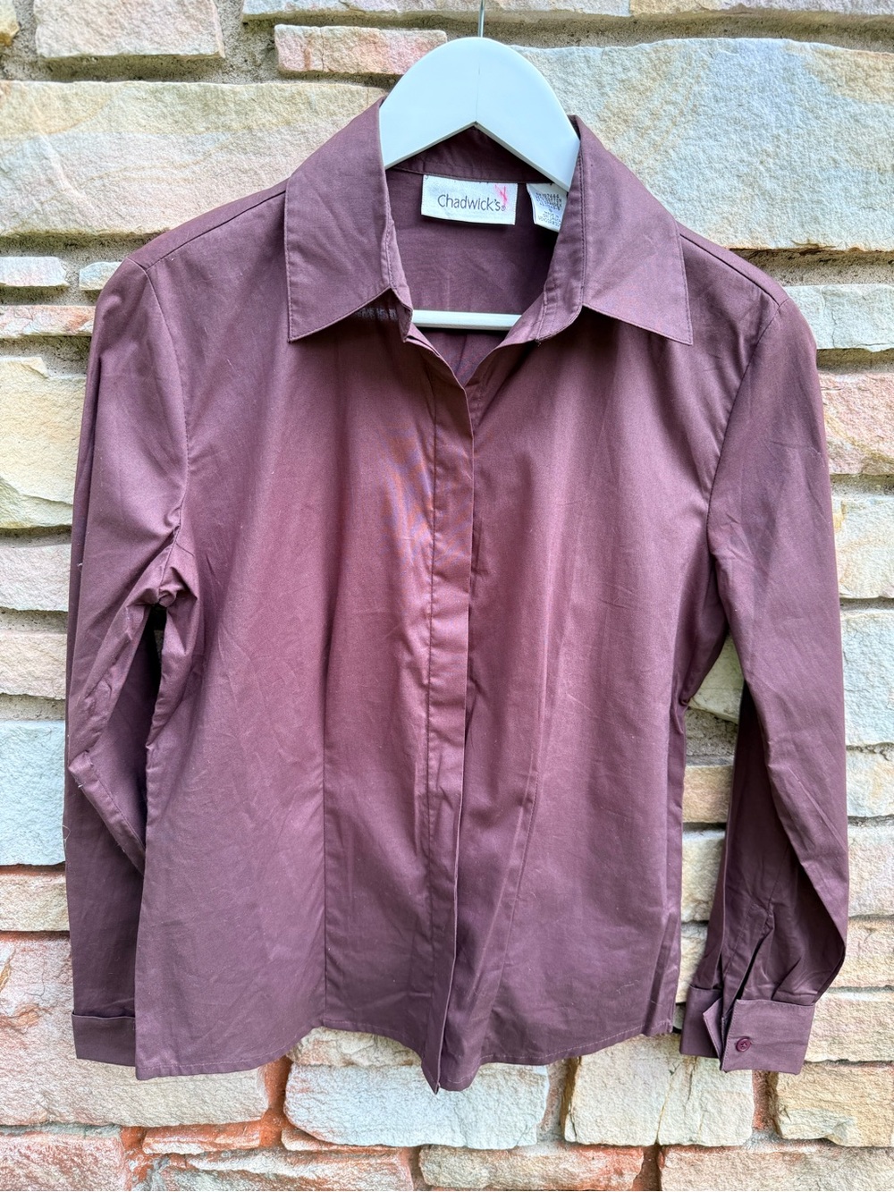 Chadwicks Brown Chocolate Long-Sleeve Button Down Shirt Sz. 6